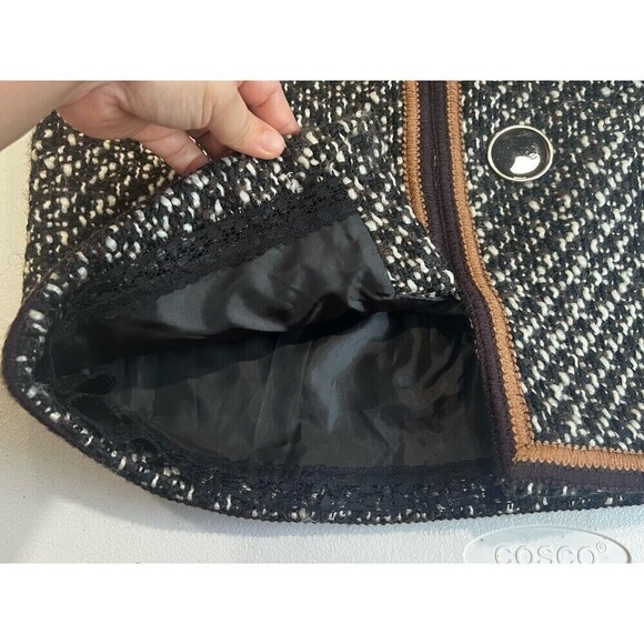 $198 NWT CATHERINE MALANDRINO  Size 2 WOOL PENCIL SKIRT BLACK/IVORY/MOCHA - Picture 10 of 10